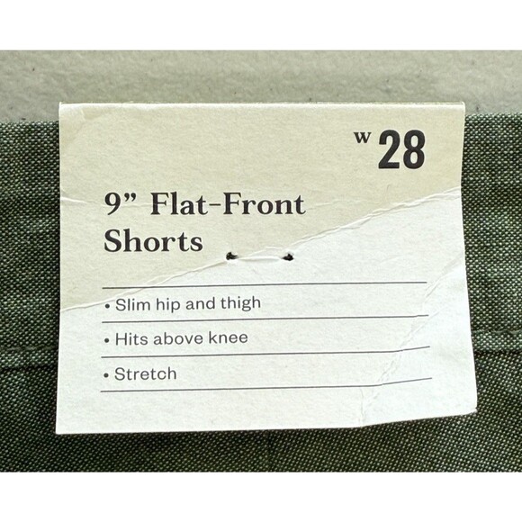Goodfellow & Co Flat Front Linden Green Shorts 9" Inseam Men’s Size 28 NWT - Picture 3 of 7